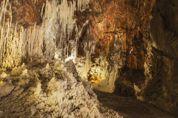 Stalactites and stalagmites in a salt mine, Spain