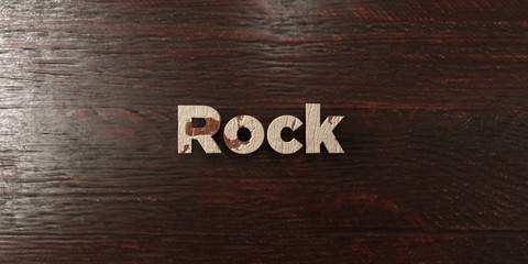 Rock - grungy wooden headline on Maple  - 3D rendered royalty free stock image. This image can be used for an online website banner ad or a print postcard.