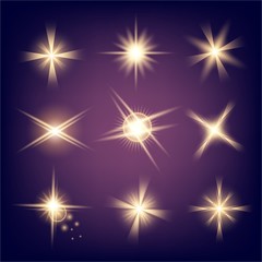 Creative concept Vector set of glow light effect stars bursts with sparkles isolated on black background. For illustration template art design, banner for Christmas celebrate, magic flash energy ray