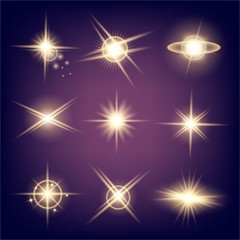 Creative concept Vector set of glow light effect stars bursts with sparkles isolated on black background. For illustration template art design, banner for Christmas celebrate, magic flash energy ray