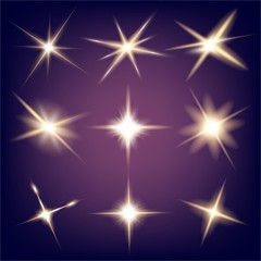 Fototapeta na wymiar Creative concept Vector set of glow light effect stars bursts with sparkles isolated on black background. For illustration template art design, banner for Christmas celebrate, magic flash energy ray