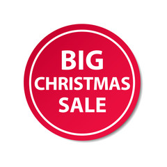 Christmas big sale badge, label, or sticker, vector isolated illustration.