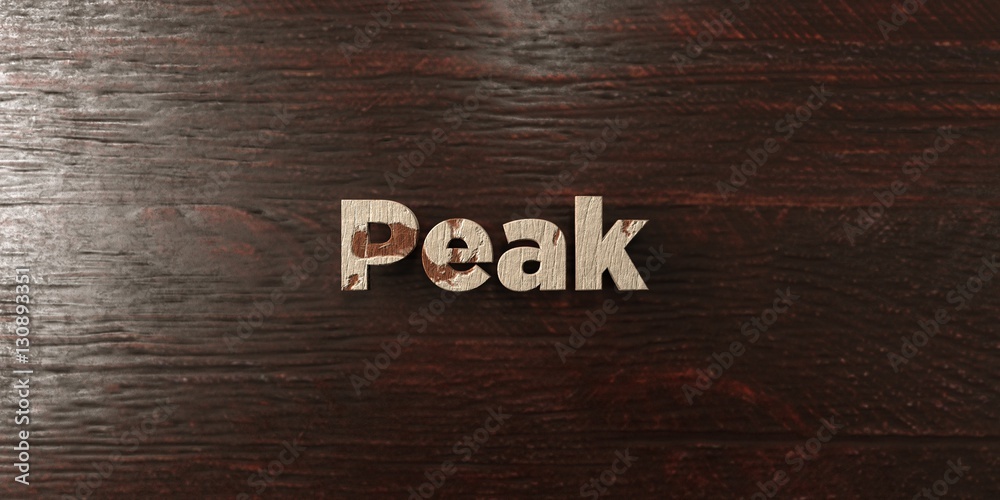 Fototapete peak - grungy wooden headline on maple - 3d rendered royalty free stock image. this image can be use