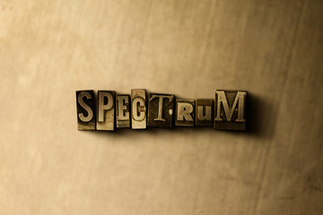 Obraz premium SPECTRUM - close-up of grungy vintage typeset word on metal backdrop. Royalty free stock - 3D rendered stock image. Can be used for online banner ads and direct mail.