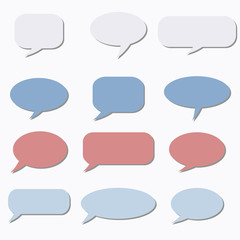 Thought frame. Speech bubble. Set of vector illustration icons.