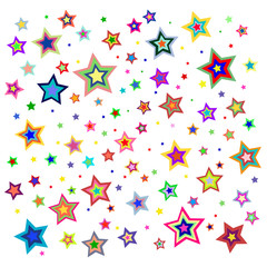 Background with various bright colorful stars. Vector illiustration - 130895353