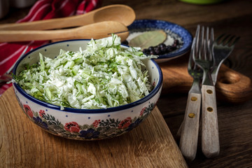 Salad with cabbage and dill.