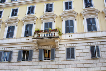 View of a traditional Italian house in Rome.
