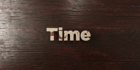 Time - grungy wooden headline on Maple  - 3D rendered royalty free stock image. This image can be used for an online website banner ad or a print postcard.