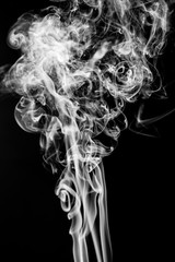 white smoke on black background