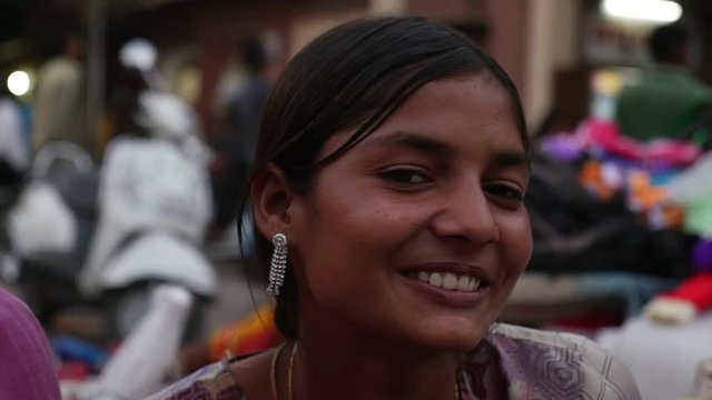 Portrait of happy young man in Jodhpur, India - Slow Motion