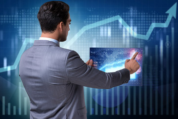Businessman in stock exchange trading concept
