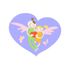 Vector greeting invitation card for Saint Valentine day. Loving