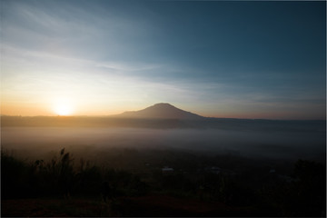 Sunrise from the back of mountain