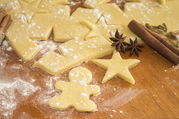 Homemeade cookies wood background