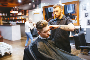 Man at the hairdresser.