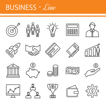  Icons for business, management, finance, strategy, planning, an