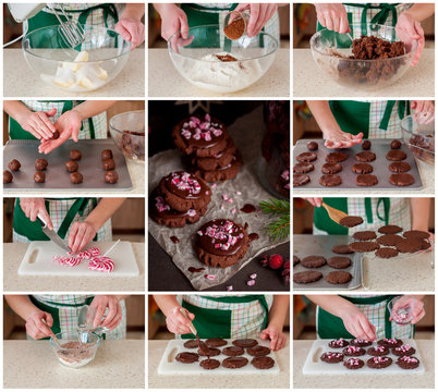 A Step By Step Collage Of Making Christmas Cookies