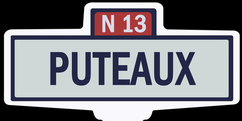 PUTEAUX - Ancien panneau entrée d'agglomération