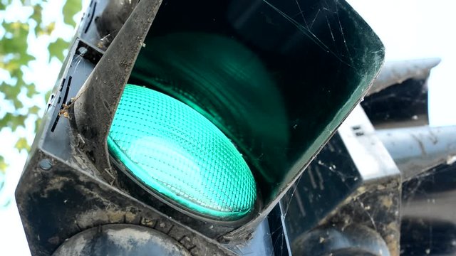 view of the detail of semaphore - green light - detail
