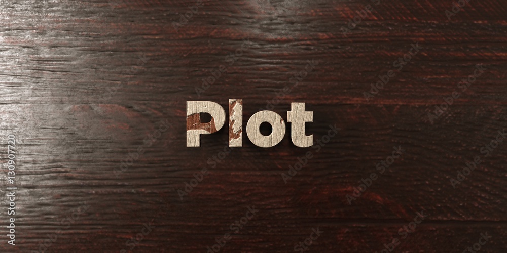 Fototapete plot - grungy wooden headline on maple - 3d rendered royalty free stock image. this image can be use