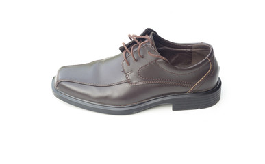 Dark brown leather men's shoes