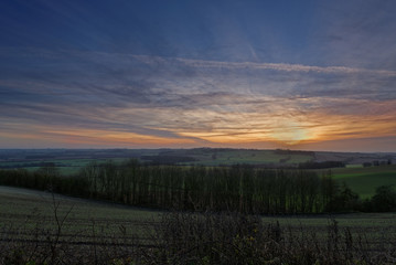Winter Sunset in The Lincolnshire Wolds,UK