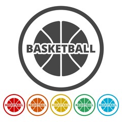 Basketball icons set 