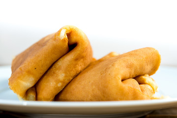 Homemade french buckwheat galette on the table