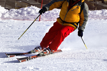 Ski finish in downhill