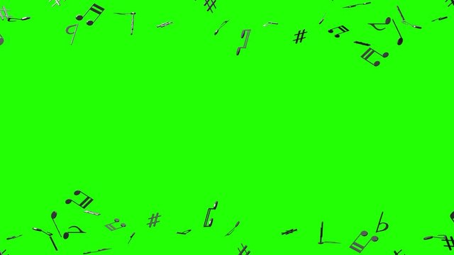 Black Musical Notes On Green Chroma Key.
Loop able 3DCG render Animation.