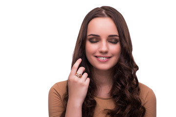 Fototapeta premium Young beautiful woman in beauty concept