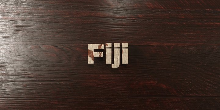 Fiji - grungy wooden headline on Maple  - 3D rendered royalty free stock image. This image can be used for an online website banner ad or a print postcard.