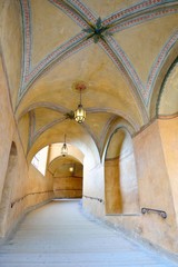 Beautiful corridor in Cesky Krumlov castle