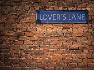 Fototapeta na wymiar Lovers Lane Sign