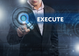Business, Technology, Internet and network concept. Business man