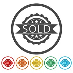 Sold Sign, icons set 