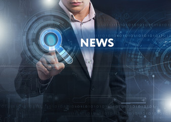 Business, Technology, Internet and network concept. Business man