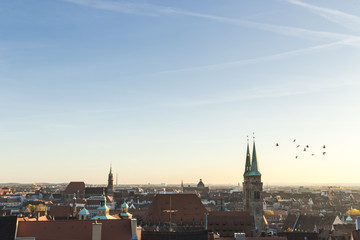 Fototapeta premium Roofs of Nuremberg, Bavaria, Germany,