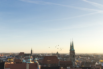 Fototapeta na wymiar Roofs of Nuremberg, Bavaria, Germany,