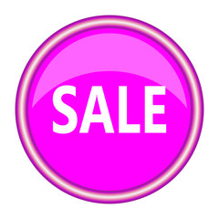 Pink sale icon, flat design. Vector illustration.