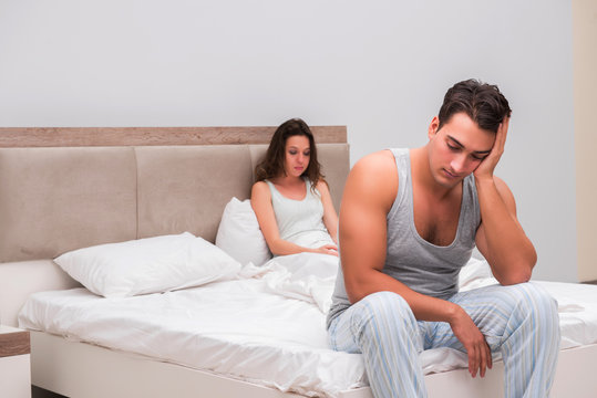 Family Conflict With Wife And Husband In Bed