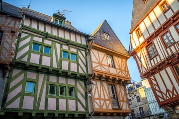 Obraz premium Vannes, Brittany, old half-timbered houses 