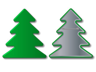 Vector christmas tree badge. Illustration