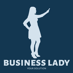 Business lady vector logo. Logo in the form of a business lady