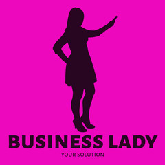 Obraz na płótnie Canvas Business lady vector logo. Logo in the form of a business lady