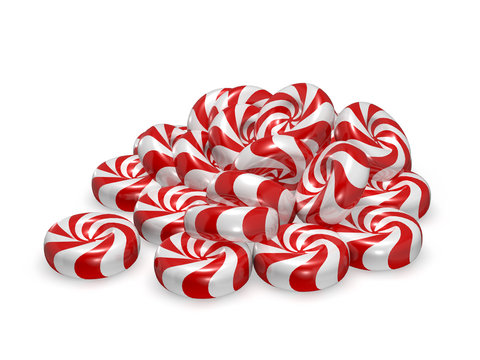 Red and white lollipops