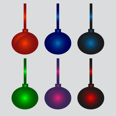 Christmas ball decoration with shadow icon.