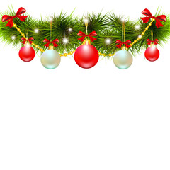 Christmas garland,on a white