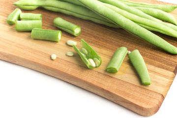 Green Kidney Beans Pods Sliced